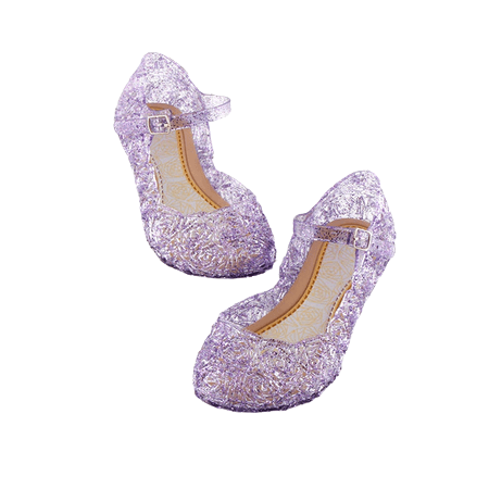 Princess Crystal Jelly Wedge Shoes Purple