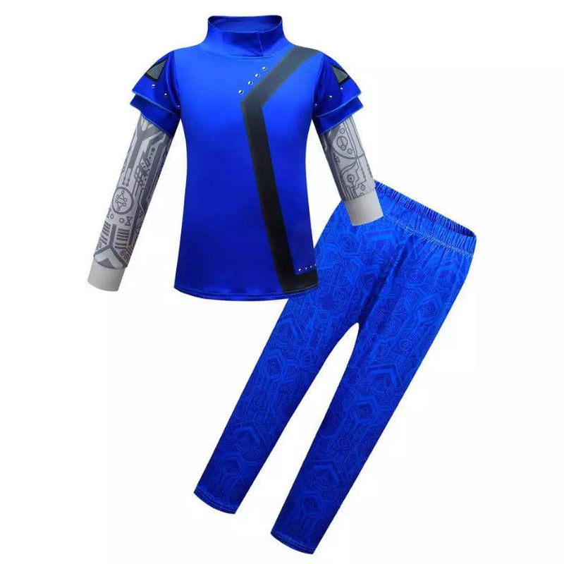 Blue Zombies 3 Cheerleader Addison Halloween Costume Blue shirt with pant